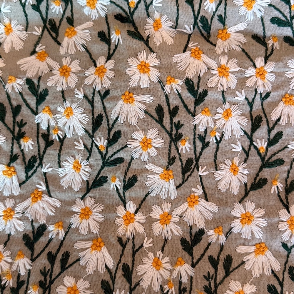 🐝 NWOT Anthropologie Maeve Embroidered Daisy Floral Side Zip Lined Tank Top XL - Picture 8 of 9